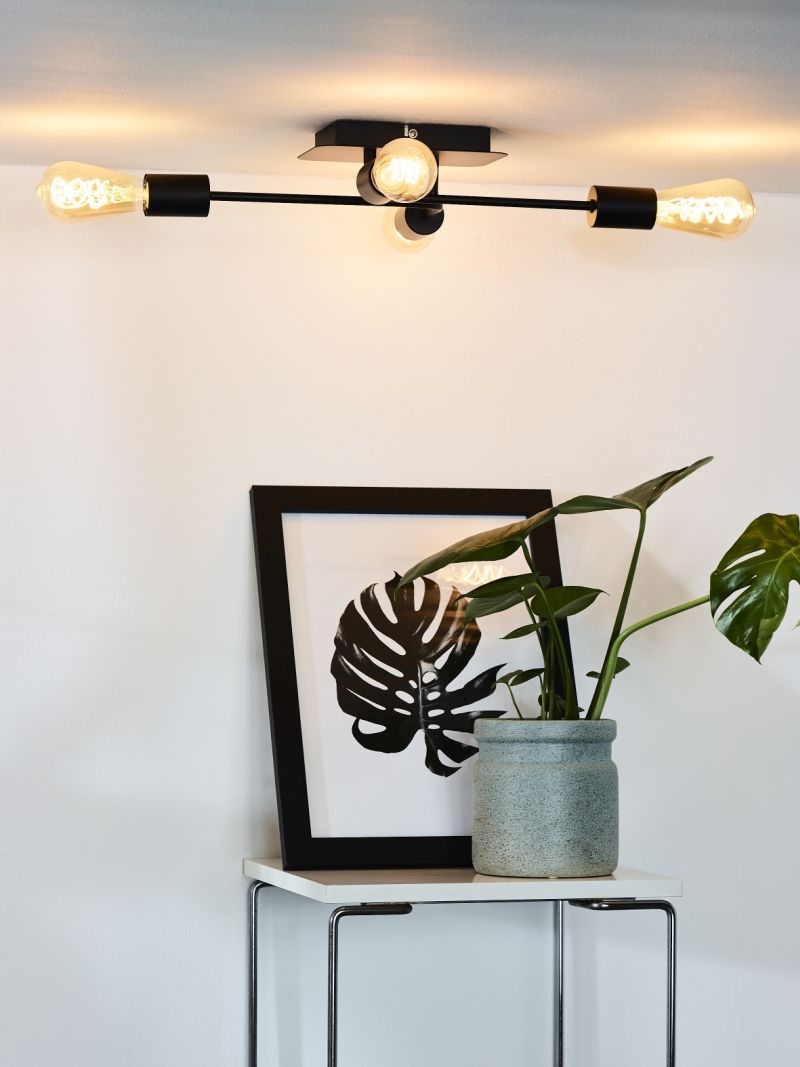 Lucide LESTER - Zapustené stropné svietidlo - 4xE27 - Čierne